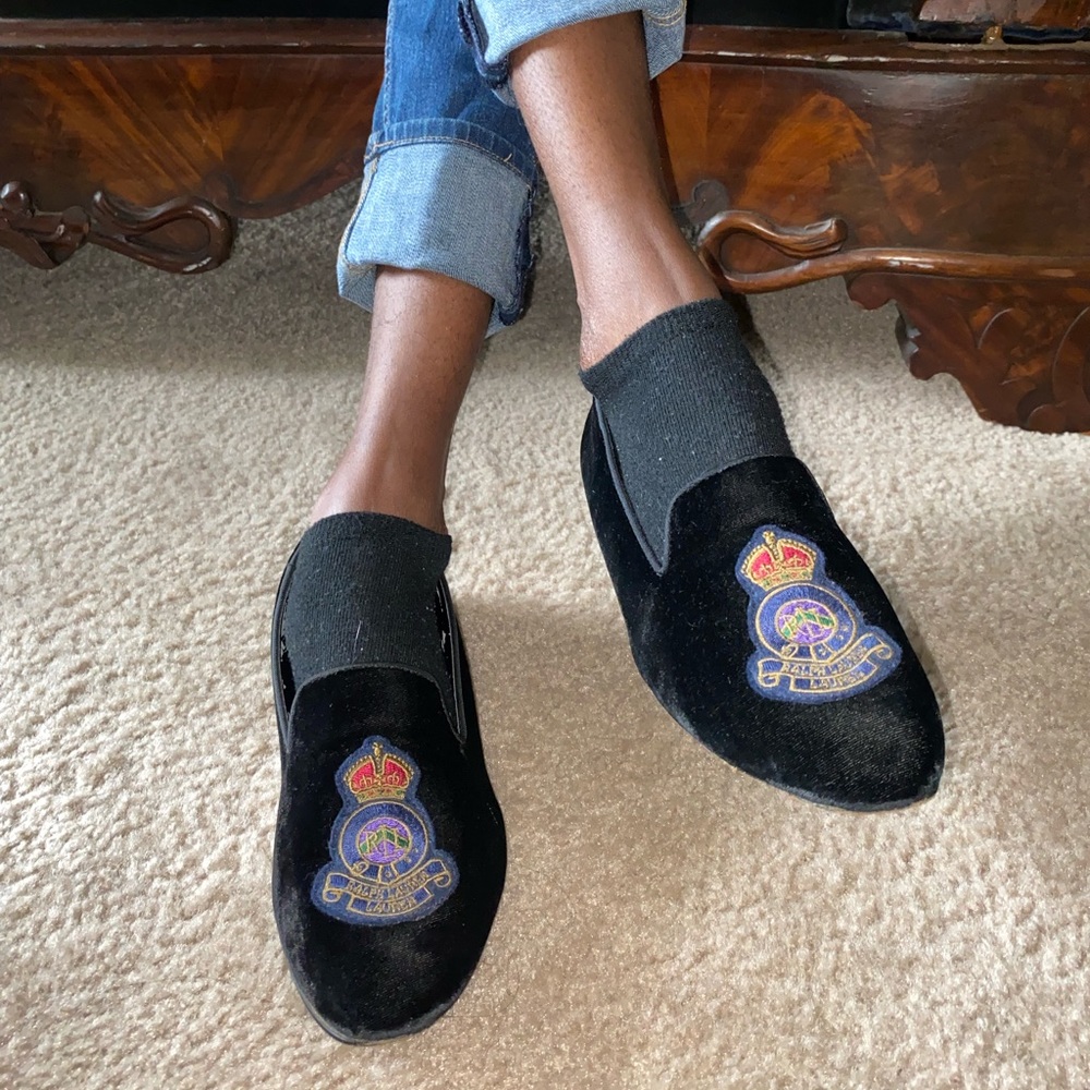 Vintage Ralph Lauren Purple Label Suede Flats
